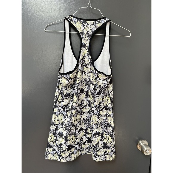 Lululemon Women's Cool Racerback Tank-Top Floral Print Green W Purple Sz 6 - Picture 3 of 4